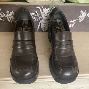 Mudd Retro Brown Platform Loafers